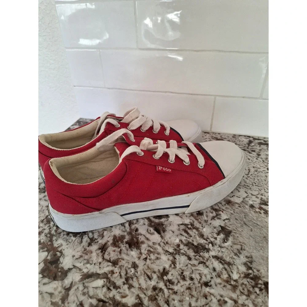 Ralph Lauren Polo Sport Sneakers Women's‎ Size 9B Red Classic